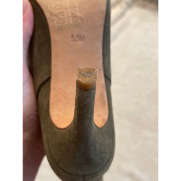 RAYE X House Of Harlow 1960 Lily Bootie 5.5M Olive Green Suede Zip Ankle Boots - Picture 4 of 7